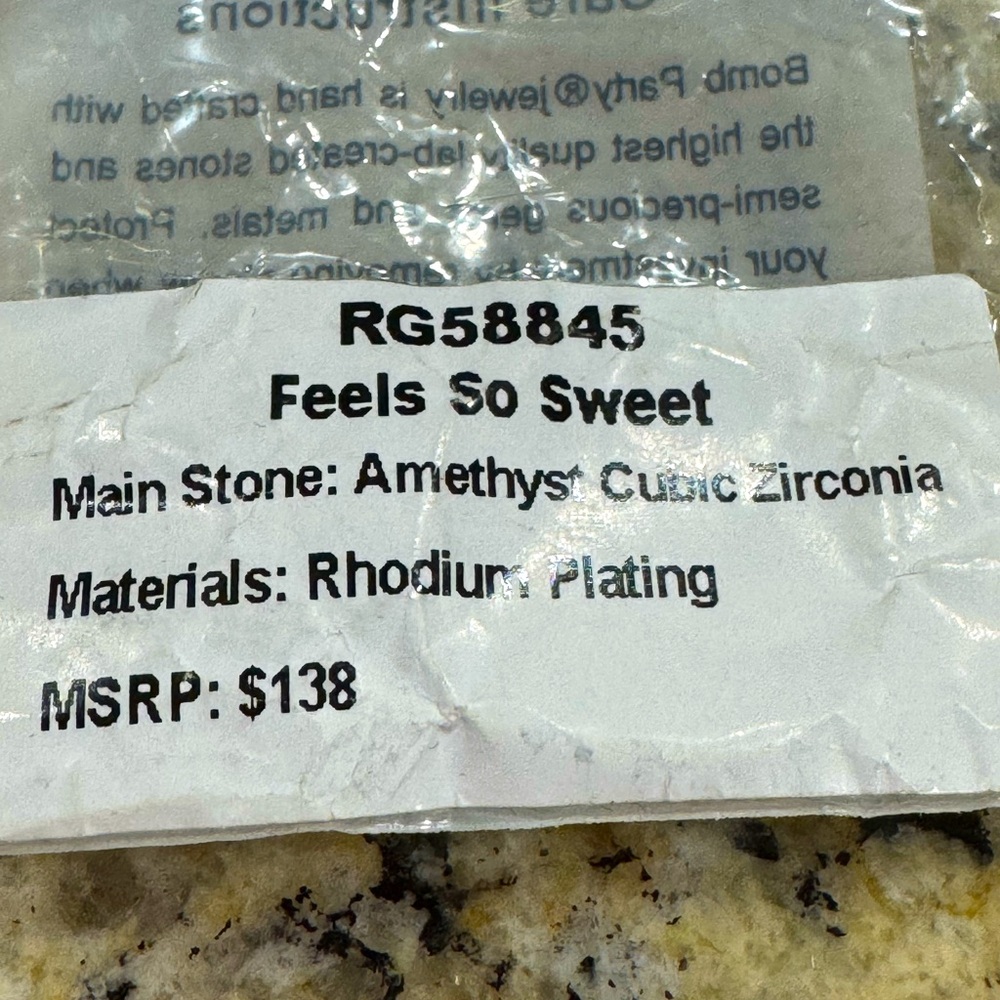 Amethyst Cubic Zirconia Ring